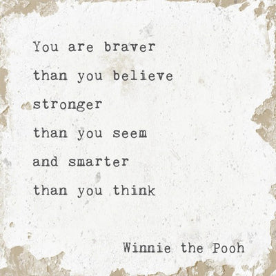 You Are Braver Marble Coaster | Shop Cedar Mountain Studios at boogie + birdie in Ottawa.